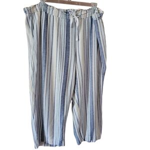 CG | CG Women's 21" Inseam Linen Blend Capri with Drawcord Plus Size 2X